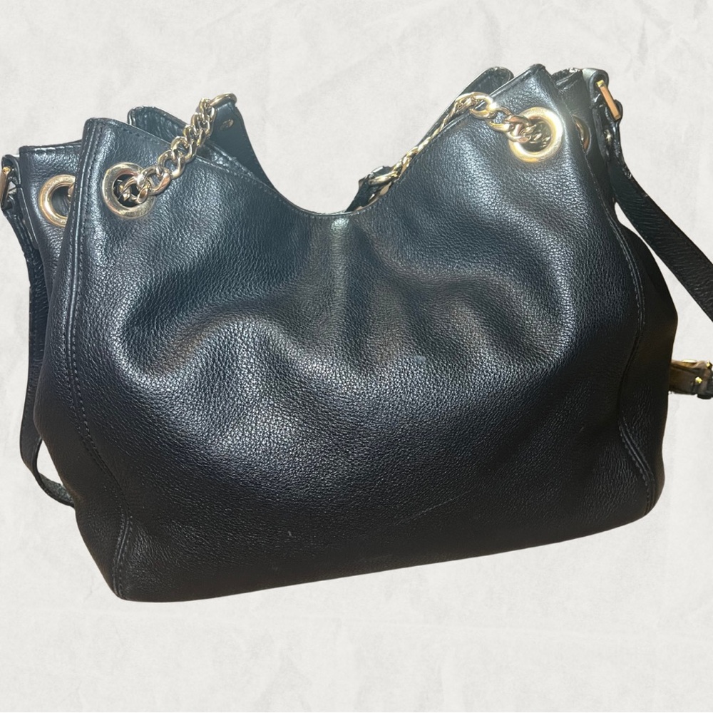 Michael Kors Black Leather Shoulder Bag - Picture 4 of 6